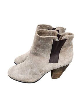 Sole Society Shoes Womens 9.5 Tan Suede Lylee Heeled Chelsea Ankle Boots *Read*